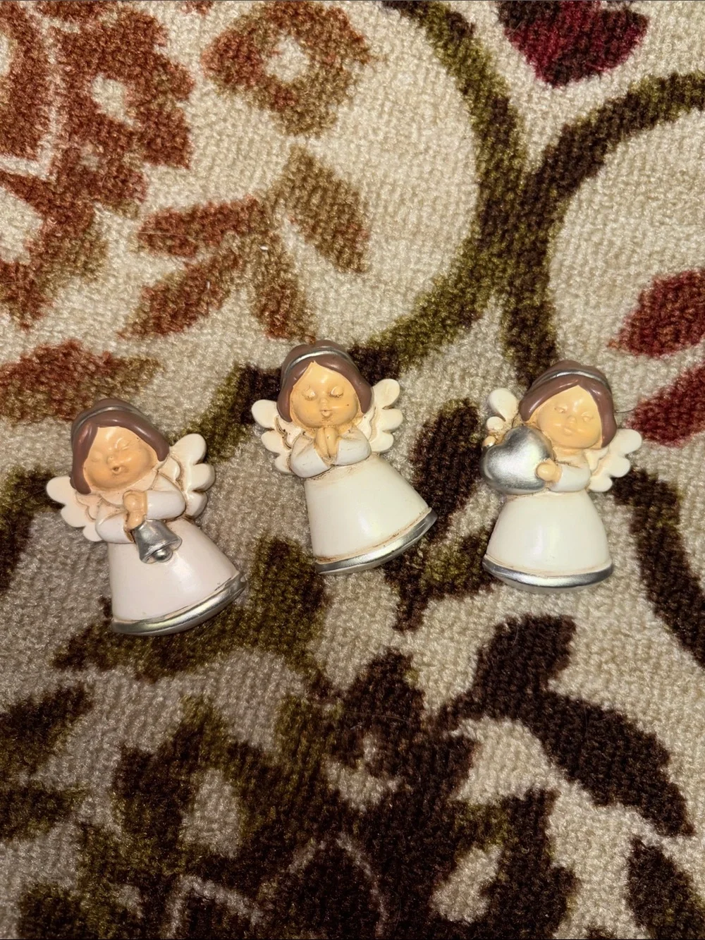 Vintage Ceramic Worshiping Angel Magnets Set of Three NWT